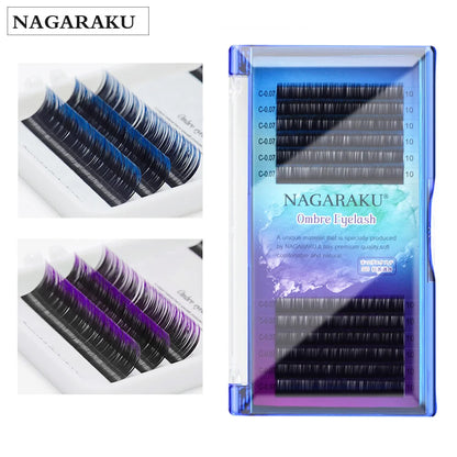 NAGARAKU Wimpern Make-up Nerz Wimpern Ombre Farbe Lila Blau Farbverlauf Wimpernverlängerung Premium Faux Cils Weiches Nerz