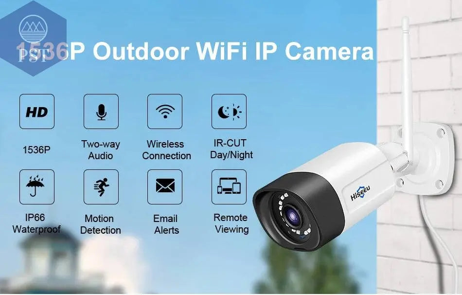 Hiseeu 3MP 5MP Wireless IP Camera Outdoor Waterproof CCTV WiFi Surveillance Security Camera P2P For Eseecloud Wireless System - Property & Safety Tradings