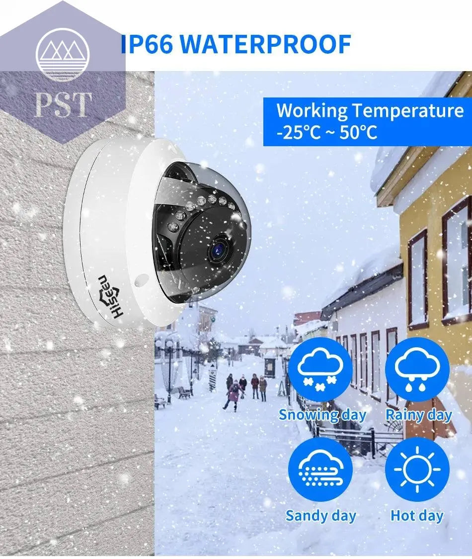 Hiseeu 5MP Explosion-proof POE IP Camera Audio H.265+ Dome Home Indoor Outdoor Surveillance Security Camera CCTV  Video for NVR - Property & Safety Tradings