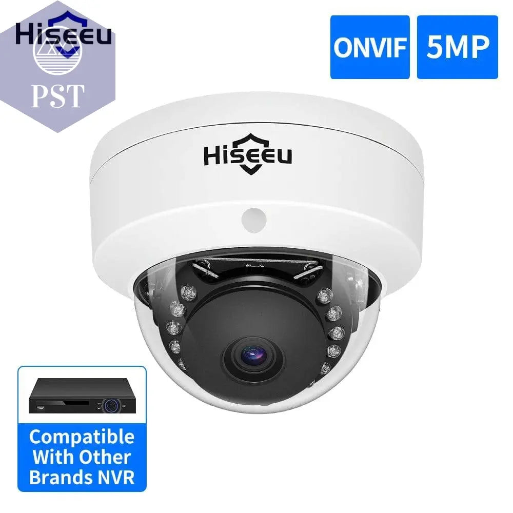 Hiseeu 5MP Explosion-proof POE IP Camera Audio H.265+ Dome Home Indoor Outdoor Surveillance Security Camera CCTV  Video for NVR - Property & Safety Tradings