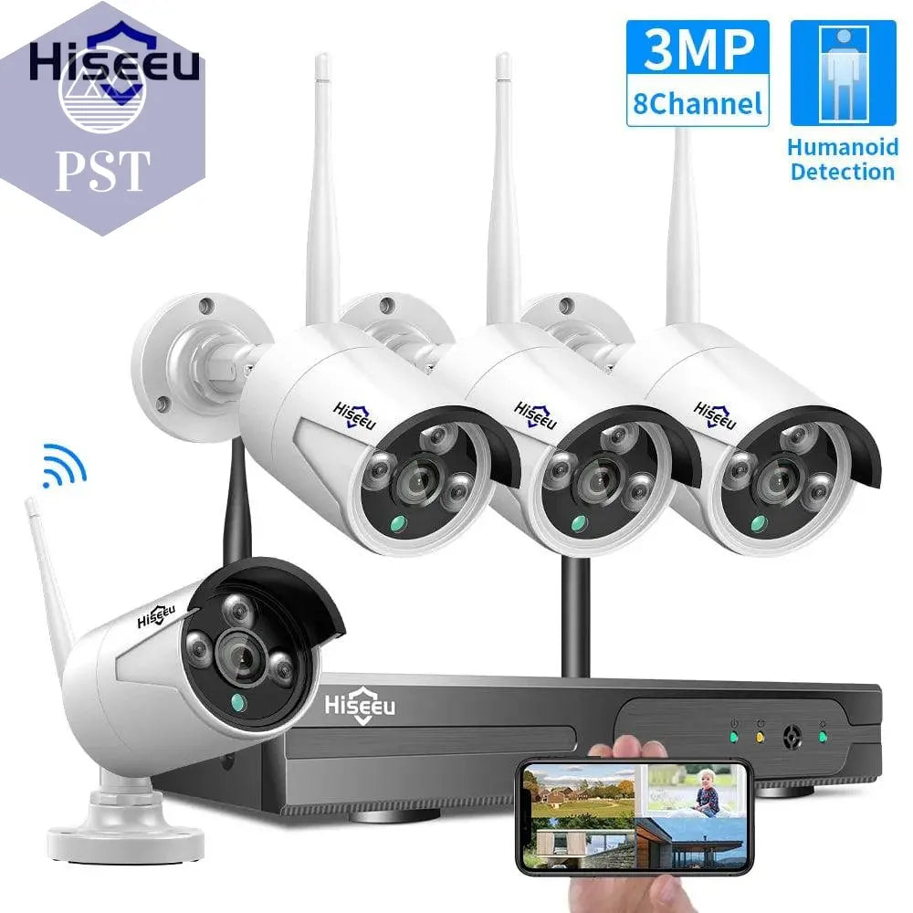 Hiseeu 5MP Security Wireless IP Camera for Wireless CCTV System 3MP 1080P WIFI Outdoor waterproof IP Camera View Eseecloud APP - Property & Safety Tradings