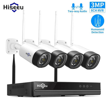 Hiseeu 5MP Security Wireless IP Camera for Wireless CCTV System 3MP 1080P WIFI Outdoor waterproof IP Camera View Eseecloud APP - Property & Safety Tradings