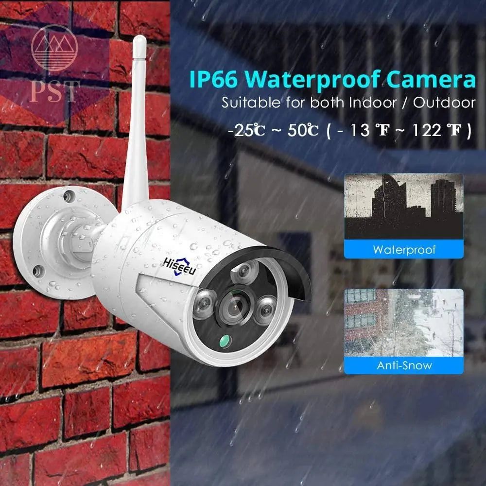 Hiseeu 5MP Security Wireless IP Camera for Wireless CCTV System 3MP 1080P WIFI Outdoor waterproof IP Camera View Eseecloud APP - Property & Safety Tradings