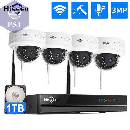 Hiseeu 5MP Security Wireless IP Camera for Wireless CCTV System 3MP 1080P WIFI Outdoor waterproof IP Camera View Eseecloud APP - Property & Safety Tradings