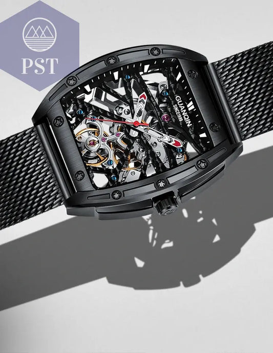 Hollowed Fashion Automatik Herren Uhr Skeletton Armbanduhr PST PS Tradings  PST PS Tradings  PST PS Tradings Hollowed Fashion Automatik Herren Uhr Skeletton Armbanduhr