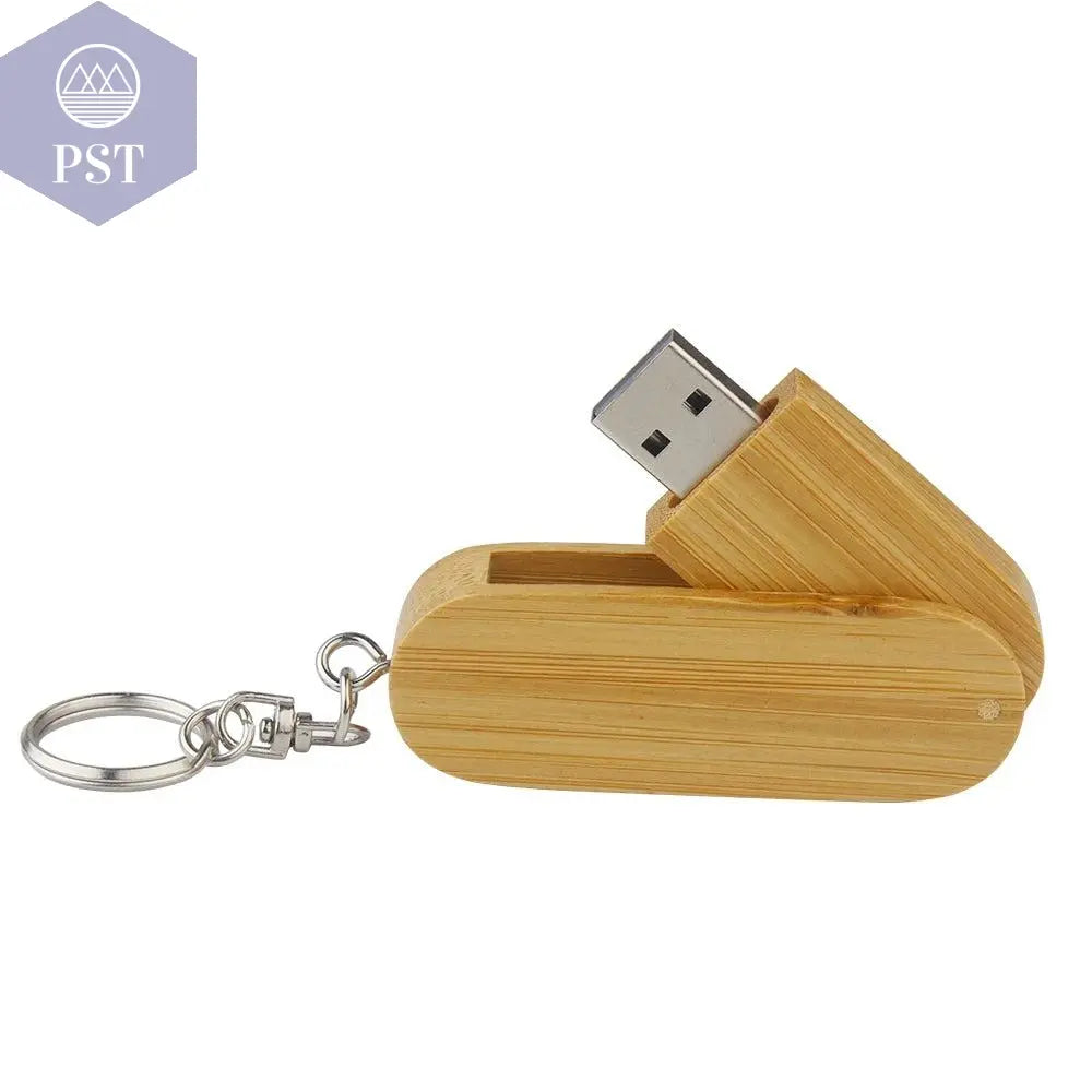 JASTER Wooden Rotatable USB USB Flash Drives 128GB Memory Stick Free Custom Logo 64GB 32GB with Key Chain Business Gift Pendrive       PST PS Tradings