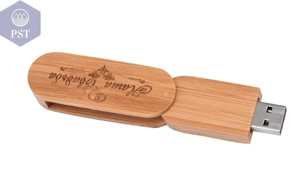 JASTER Wooden Rotatable USB USB Flash Drives 128GB Memory Stick Free Custom Logo 64GB 32GB with Key Chain Business Gift Pendrive       PST PS Tradings