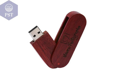 JASTER Wooden Rotatable USB USB Flash Drives 128GB Memory Stick Free Custom Logo 64GB 32GB with Key Chain Business Gift Pendrive       PST PS Tradings