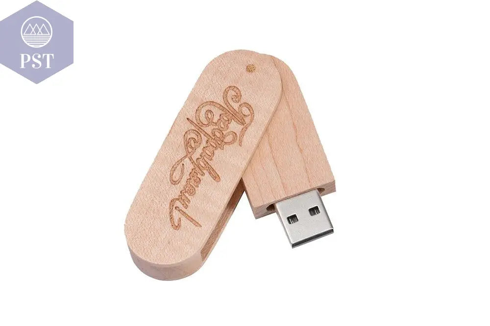 JASTER Wooden Rotatable USB USB Flash Drives 128GB Memory Stick Free Custom Logo 64GB 32GB with Key Chain Business Gift Pendrive       PST PS Tradings