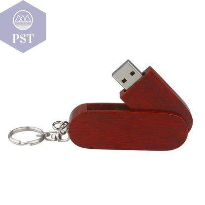 JASTER Wooden Rotatable USB USB Flash Drives 128GB Memory Stick Free Custom Logo 64GB 32GB with Key Chain Business Gift Pendrive       PST PS Tradings