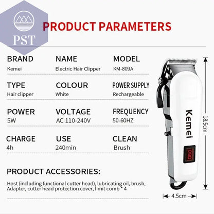 Kemei Professional hair clipper cordless hair trimmer beard for men electric hair cutting kit rechargeable haircut machine - PST PS Tradings