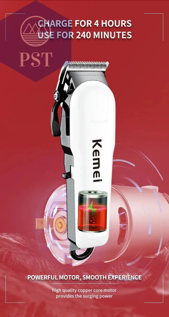 Kemei Professional hair clipper cordless hair trimmer beard for men electric hair cutting kit rechargeable haircut machine - PST PS Tradings