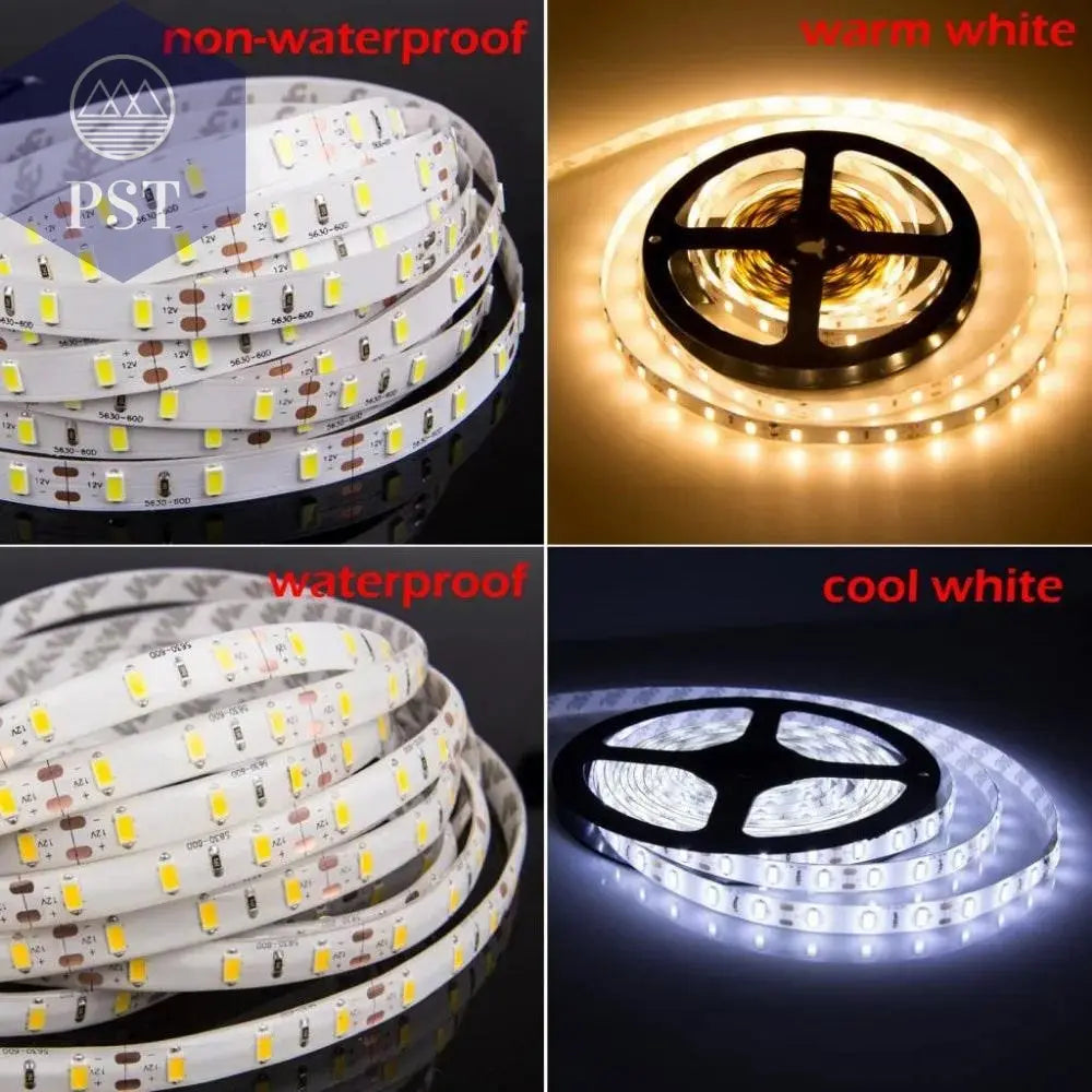 Led Strip Light 5630 5730 Waterproof 12V Flexible Tape 5m Natural White 4000K Cold White Warm White 3000K 6500K Red Green Blue       PST PS Tradings