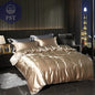 Luxuriöses Satin Bettwäsche Set mit Bettlaken PST PS Tradings Bettwäsche PST PS Tradings 1.8m-4pcs-Champagne-gold-Flat-Bed-Sheet PST PS Tradings Luxuriöses Satin Bettwäsche Set mit Bettlaken Bettwäsche