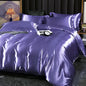 Luxuriöses Satin Bettwäsche Set mit Bettlaken PST PS Tradings Bettwäsche PST PS Tradings 1.8m-4pcs-Moyu-purple-Flat-Bed-Sheet PST PS Tradings Luxuriöses Satin Bettwäsche Set mit Bettlaken Bettwäsche