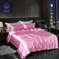 Luxuriöses Satin Bettwäsche Set mit Bettlaken PST PS Tradings Bettwäsche PST PS Tradings 1.8m-4pcs-Pink-Flat-Bed-Sheet PST PS Tradings Luxuriöses Satin Bettwäsche Set mit Bettlaken Bettwäsche
