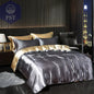 Luxuriöses Satin Bettwäsche Set mit Bettlaken PST PS Tradings Bettwäsche PST PS Tradings 1.8m-4pcs-Silver-grey-camel-Flat-Bed-Sheet PST PS Tradings Luxuriöses Satin Bettwäsche Set mit Bettlaken Bettwäsche