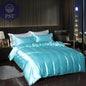 Luxuriöses Satin Bettwäsche Set mit Bettlaken PST PS Tradings Bettwäsche PST PS Tradings 2.0m-4pcs-Sky-blue-Flat-Bed-Sheet PST PS Tradings Luxuriöses Satin Bettwäsche Set mit Bettlaken Bettwäsche