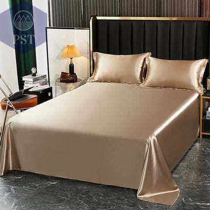 Luxuriöses Satin Bettwäsche Set mit Bettlaken PST PS Tradings Bettwäsche PST PS Tradings  PST PS Tradings Luxuriöses Satin Bettwäsche Set mit Bettlaken Bettwäsche