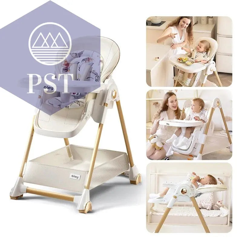 Luxury Baby High Chair with Removable Seat and Tray Adjustable Height Baby Feeding Chair Assembly-free dining chair - PST PS Tradings