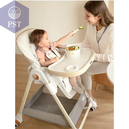 Luxury Baby High Chair with Removable Seat and Tray Adjustable Height Baby Feeding Chair Assembly-free dining chair - PST PS Tradings