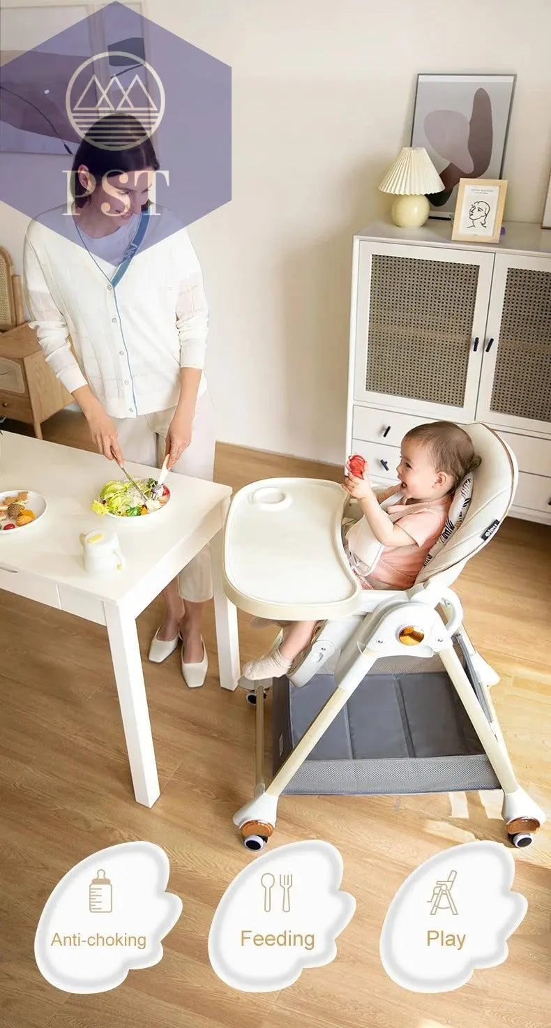 Luxury Baby High Chair with Removable Seat and Tray Adjustable Height Baby Feeding Chair Assembly-free dining chair - PST PS Tradings