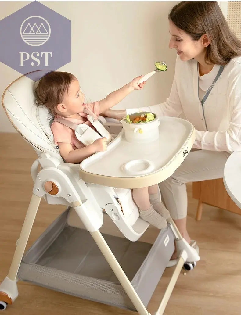 Luxury Baby High Chair with Removable Seat and Tray Adjustable Height Baby Feeding Chair Assembly-free dining chair - PST PS Tradings