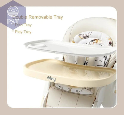 Luxury Baby High Chair with Removable Seat and Tray Adjustable Height Baby Feeding Chair Assembly-free dining chair - PST PS Tradings