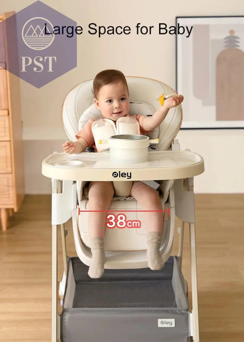 Luxury Baby High Chair with Removable Seat and Tray Adjustable Height Baby Feeding Chair Assembly-free dining chair - PST PS Tradings