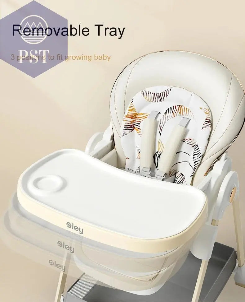 Luxury Baby High Chair with Removable Seat and Tray Adjustable Height Baby Feeding Chair Assembly-free dining chair - PST PS Tradings