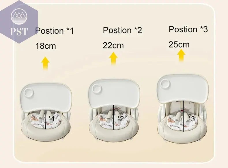 Luxury Baby High Chair with Removable Seat and Tray Adjustable Height Baby Feeding Chair Assembly-free dining chair - PST PS Tradings