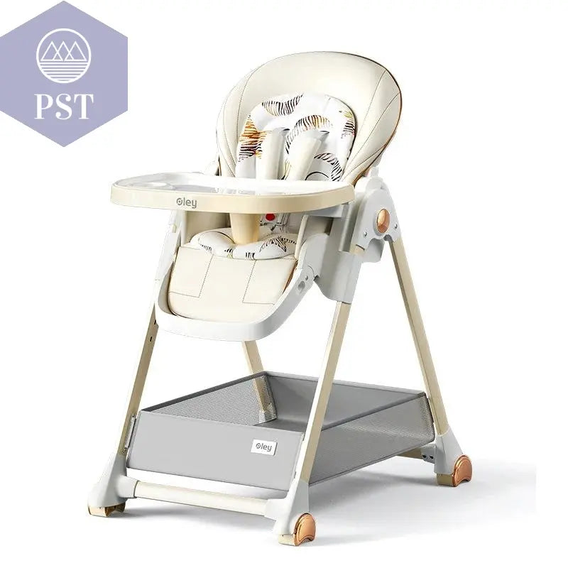 Luxury Baby High Chair with Removable Seat and Tray Adjustable Height Baby Feeding Chair Assembly-free dining chair - PST PS Tradings