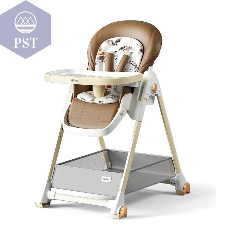 Luxury Baby High Chair with Removable Seat and Tray Adjustable Height Baby Feeding Chair Assembly-free dining chair - PST PS Tradings