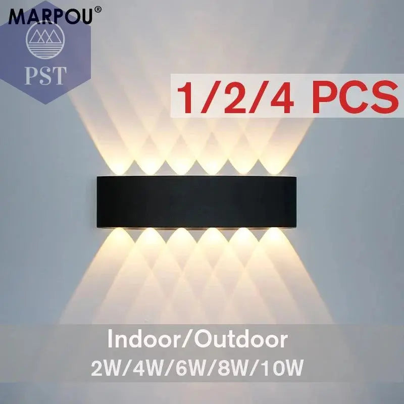 MARPOU Led Wall Lamp Outdoor IP65 Waterproof Up 2/4/6/8/10W AC110-265V Wall Lights  Down Luminous Lighting Porch/Garden  Decorat - PST PS Tradings