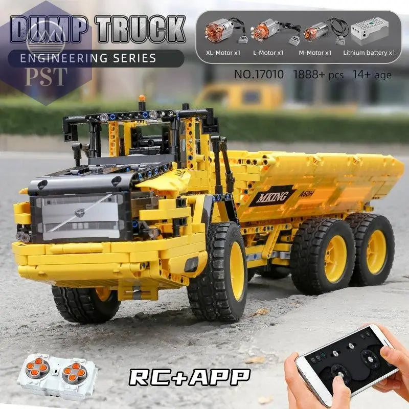 MOULD KING 17010 Technical Car Engineering Vehicle Toys APP RC Dump Truck Set Blocks MOC-8002 Bricks Christmas Gifts For Boys - Property & Safety Tradings