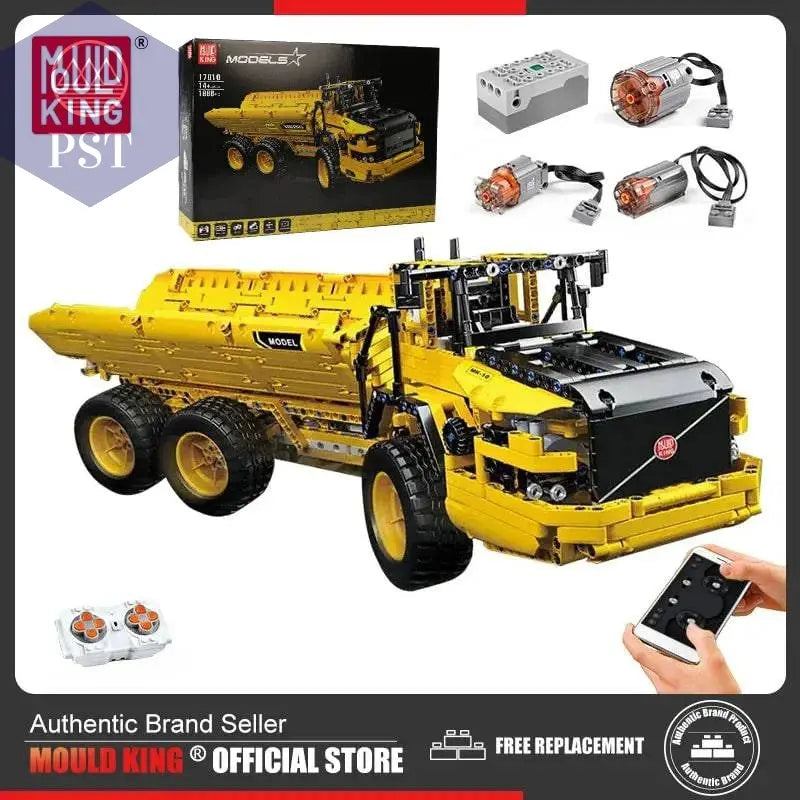 MOULD KING 17010 Technical Car Engineering Vehicle Toys APP RC Dump Truck Set Blocks MOC-8002 Bricks Christmas Gifts For Boys - Property & Safety Tradings