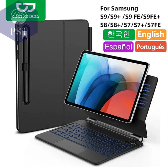 Magic Keyboard Galaxy Tab S7 plus S8 S9 + FE 11 12.4 Inch Trackpad Backlit Floating Adjustable Angle with Pen Holder PST PS Tradings  PST PS Tradings  PST PS Tradings Magic Keyboard Galaxy Tab S7 plus S8 S9 + FE 11 12.4 Inch Trackpad Backlit Floating Adjustable Angle with Pen Holder
