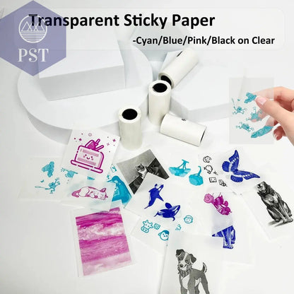 Mini Printer Paper Transparent Thermal Sticker Paper scrapbook Self-adhesive Printer Paper Printer For Photos Notes For peripage - PST PS Tradings