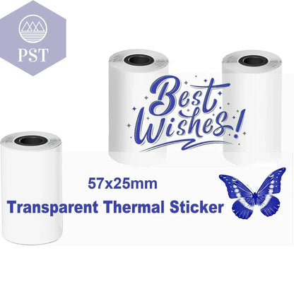 Mini Printer Paper Transparent Thermal Sticker Paper scrapbook Self-adhesive Printer Paper Printer For Photos Notes For peripage - PST PS Tradings