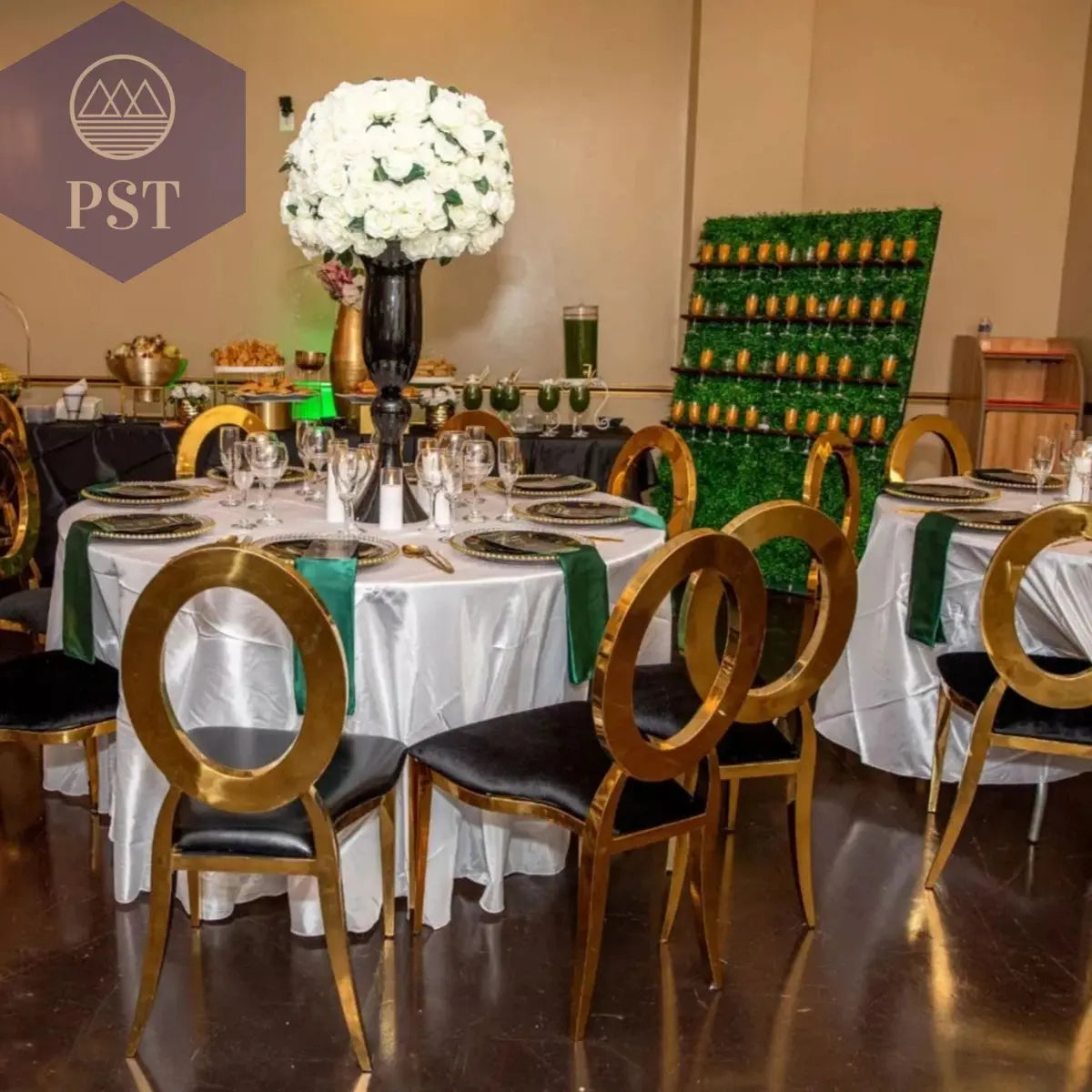 Moderne Esstisch und Stuhl Set Stühle Weiß Gold PST PS Tradings Möbel PST PS Tradings  PST PS Tradings