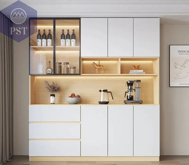 Moderne Wohnzimmerschrank mit Glastüren PST PS Tradings  PST PS Tradings 180x40x220cm-Style3 PST PS Tradings