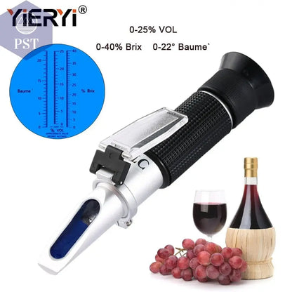 New Portable 3 In 1 Hand Held Grape & Alcohol Wine Refractometer (Brix, Baume and W25V/V Scales)       PST PS Tradings