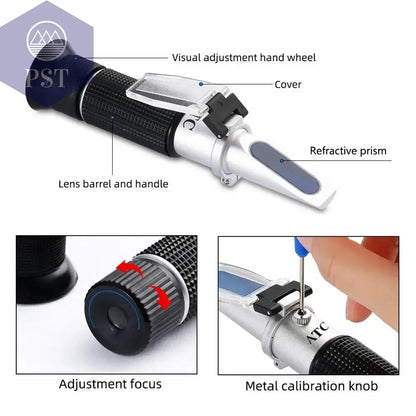 New Portable 3 In 1 Hand Held Grape & Alcohol Wine Refractometer (Brix, Baume and W25V/V Scales)       PST PS Tradings