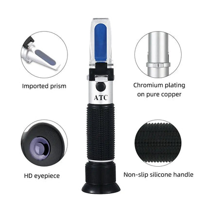 New Portable 3 In 1 Hand Held Grape & Alcohol Wine Refractometer (Brix, Baume and W25V/V Scales)       PST PS Tradings