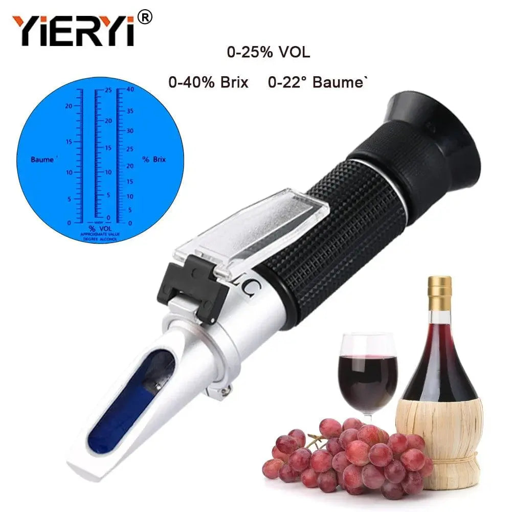 New Portable 3 In 1 Hand Held Grape & Alcohol Wine Refractometer (Brix, Baume and W25V/V Scales)       PST PS Tradings