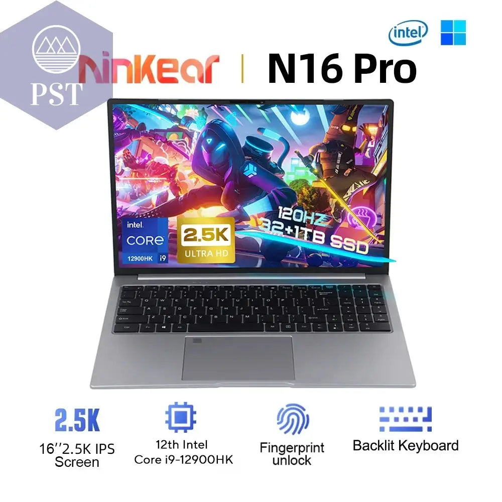 Ninkear N16 Pro Laptop 32GB 1TB 12.  I9-12900Hk 16 Zoll 2K 120Hz IPS 2,5K Ips Gaming Laptop Mobile Computer 63,52 Wh Fingerabdruck Entsperren Notebook PST PS Tradings  PST PS Tradings  PST PS Tradings