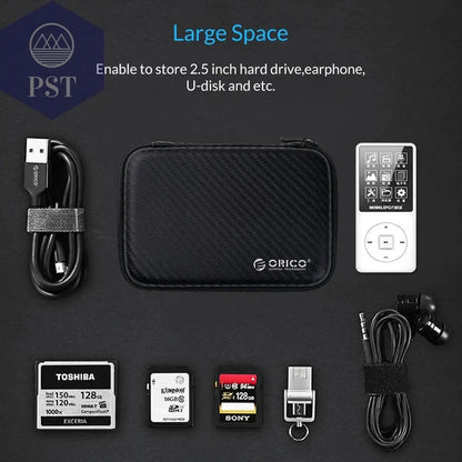 ORICO 2.5 Hard Disk Case Portable HDD Protection Bag for External 2.5 inch Hard Drive/Earphone/U Disk Hard Disk Drive Case Black - PST PS Tradings