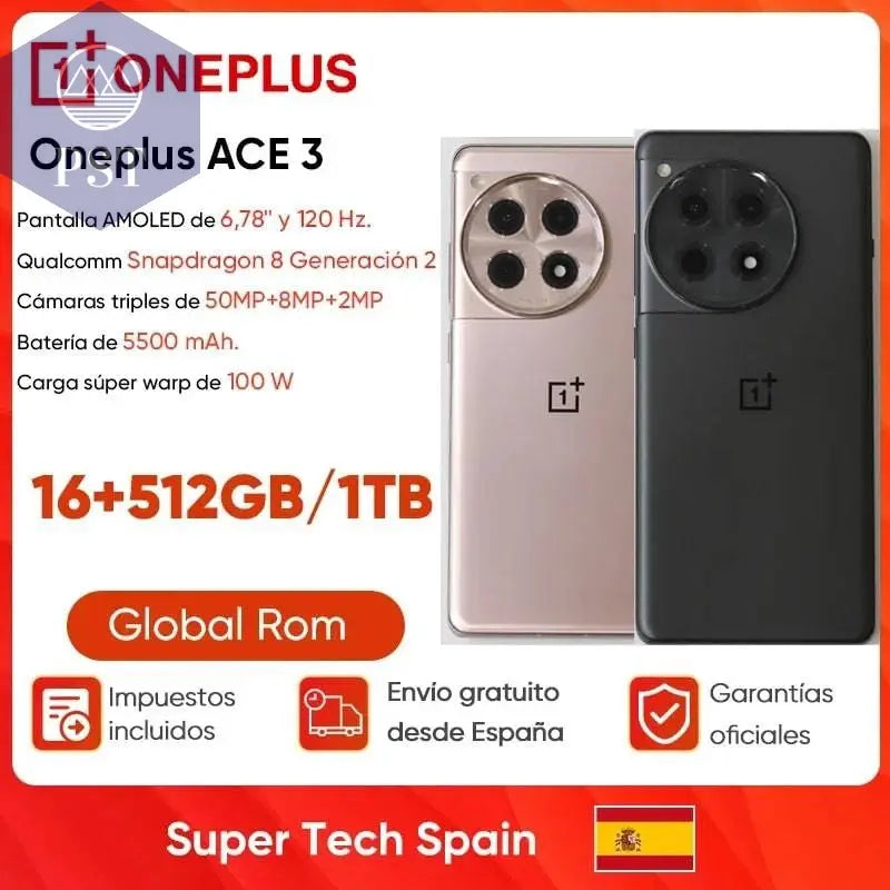 OnePlus ACE 3 5G Smartphone Snapdragon 8 Gen 2 6.78'' 120Hz LTPO AMOLED 5500mAh Battery 100W SUPERVOOC Charge Global Rom NFC - Property & Safety Tradings