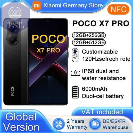 POCO X7 Pro Global Version Smartphone 5G 256GB / 512GB Dimensity 8400-Ultra 90W Charge 6000Mah Battery IP68 NFC 5G Xiaomi PST PS Tradings  PST PS Tradings  PST PS Tradings POCO X7 Pro Global Version Smartphone 5G 256GB / 512GB Dimensity 8400-Ultra 90W Charge 6000Mah Battery IP68 NFC 5G Xiaomi