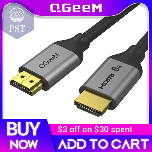 QGeeM 8K HDMI Kabel HDMI 2.1 für Xiaomi Xbox PS5 PS4 Chromebook 120Hz Splitter Cord  Cable     PST PS Tradings